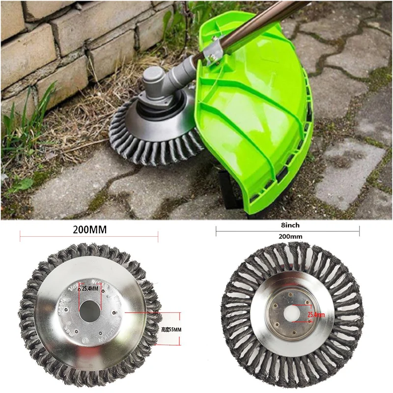 

150mm Steel Wire Wheel Garden Weed Brush Lawn Mower Grass Eater Trimmer Brush Cutter Tools Garden Grass Trimmer Head Weed Brush