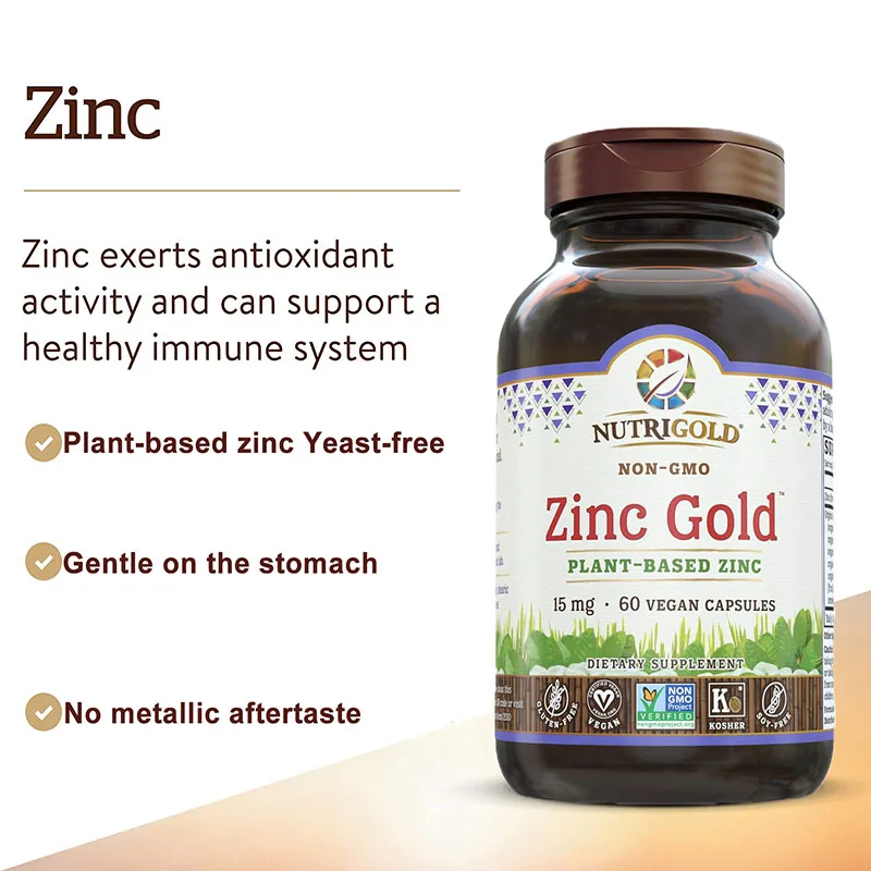 

Plant-Based Zinc Supplement - Supports Immune, Reproductive, Cognitive, GI and Eye Health, Antioxidant