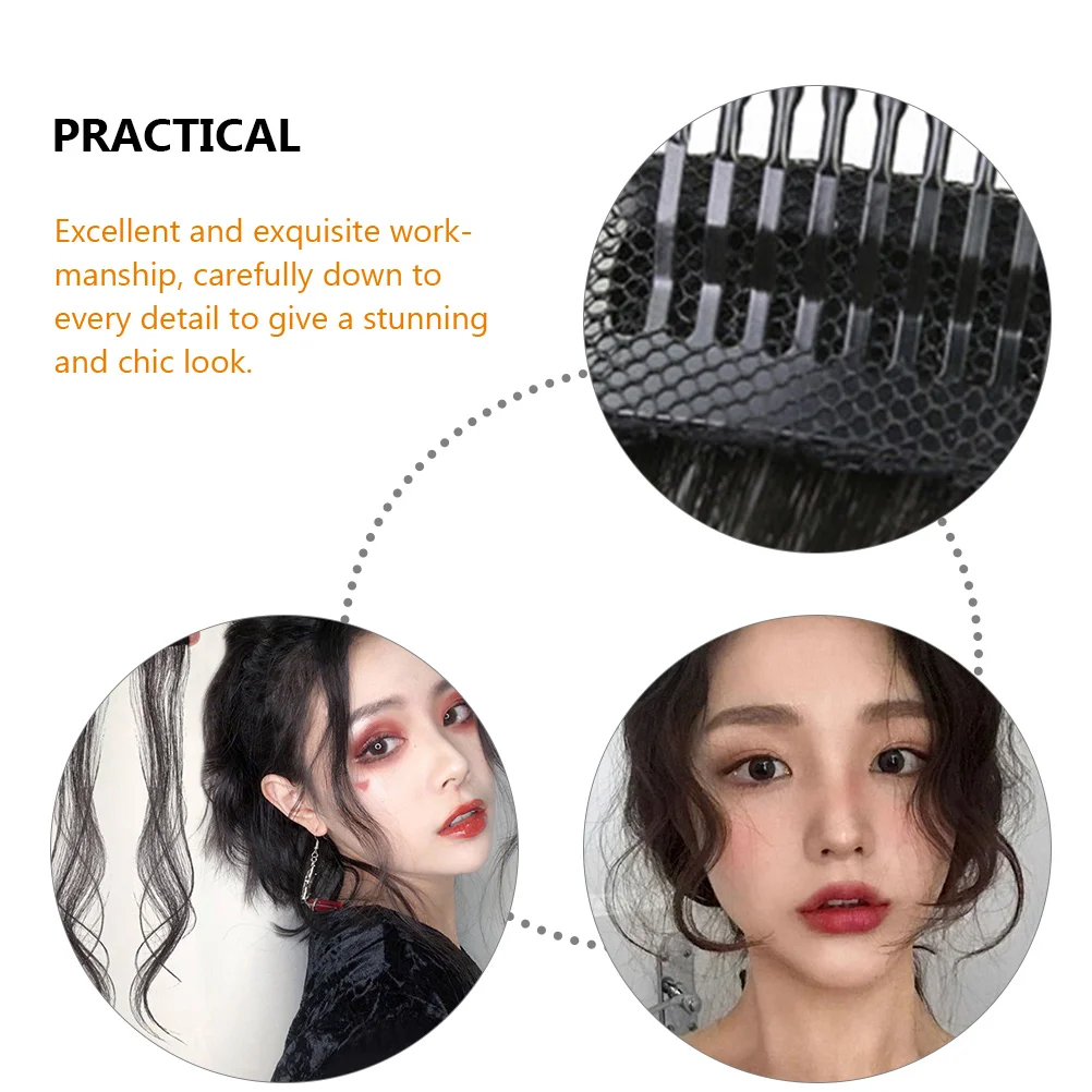 

Bangs Clip Hair Extensions Bang Fake Air Side Curtain Wavy Women Piece Part Hairpiece Extension Human Fringe Wave Front