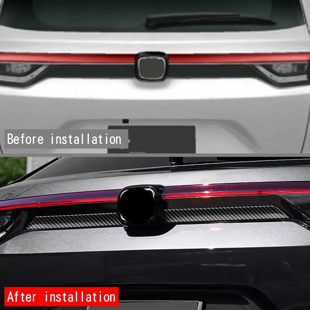 

For Honda HRV HR-V Vezel 2021 2022 Exterior ABS Carbon Fiber Rear Door Trunk Strip Tailgate Edge Moulding Trims Cover