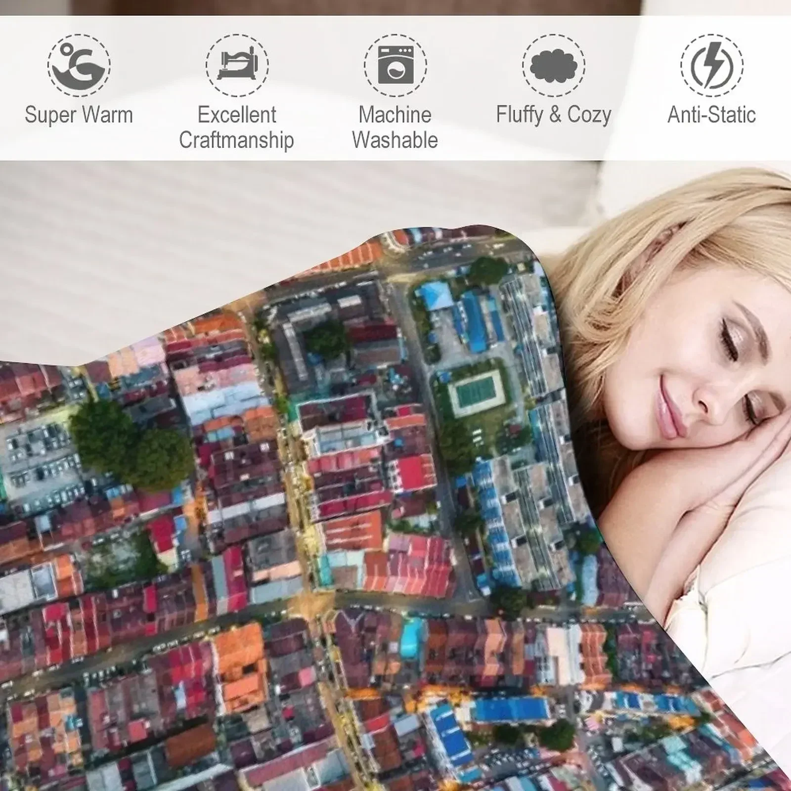 Over Penang - Chulia Street Плед для дивана Красивые одеяла