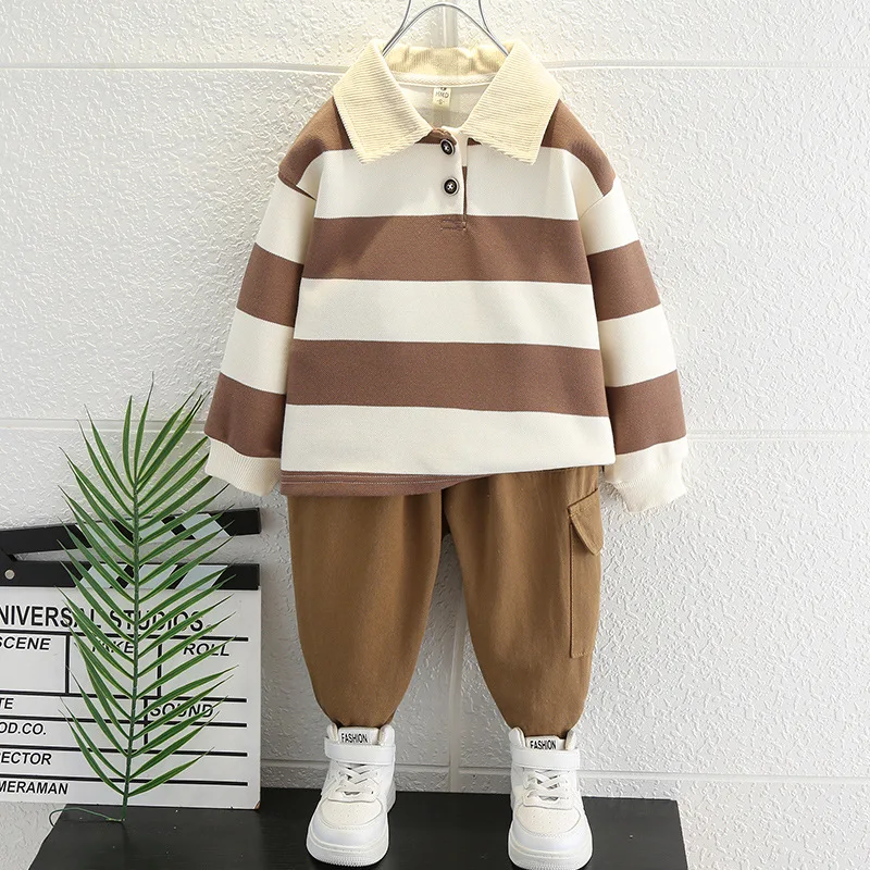 

Модный костюм для маленьких мальчиков, весенний повседневный комплект детской одежды, свитшот + штаны, спортивные костюмы для малышей из 2 предметов, детские спортивные костюмы 2-10 лет