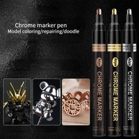 gold silver and copper three color metal chrome plated marker pen mirror oily model toy touch up paint color electroplating