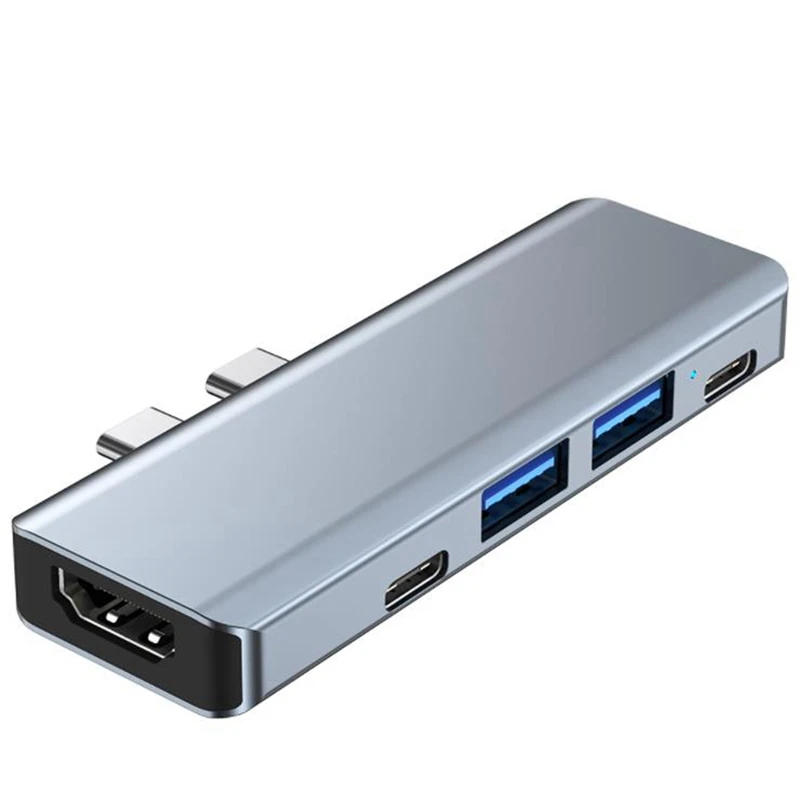 

USB Type C Hub To -Compatible MST 4K USB C HUB Docking Station, Suitable For Pro Air Apple Computer Adapter