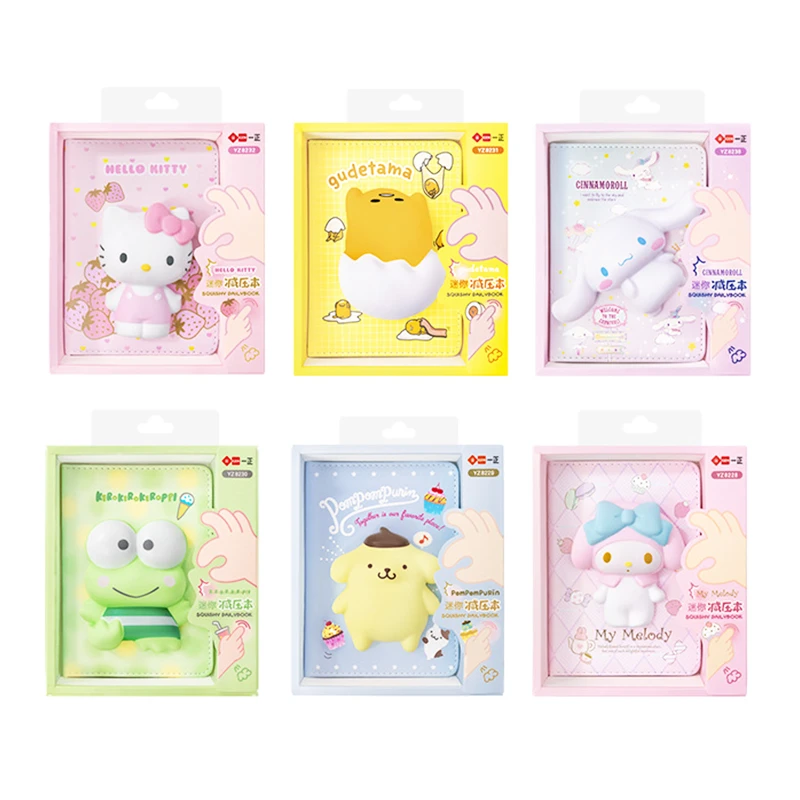 

New Kawaii Sanrio HelloKitty Notepad MyMelody Cinnamoroll Cute Cartoon Decompression Girl Message Book Student Office Stationery