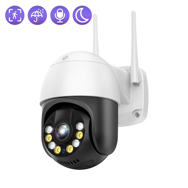 

PTZ Wifi Surveillance Camera Outdoor Night Vision Full Color AI Human Tracking 2MP 3MP 5MP CCTV Video Security Monitor iP Camera