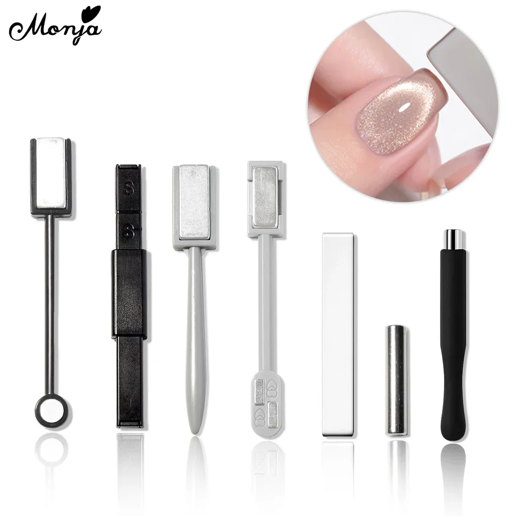 

Магнитная ручка Monja 5 шт., палочка для 3D магнитного УФ гель-лака «кошачий глаз», многолинейные полоски, узоры, мощный лак, инструменты для маникюра