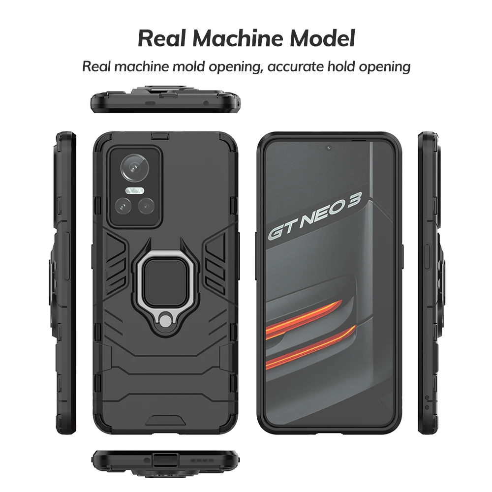 UFLAXE Original Shockproof Case for Realme GT Neo 3 Back Cover Hard Casing with Ring Stand enlarge