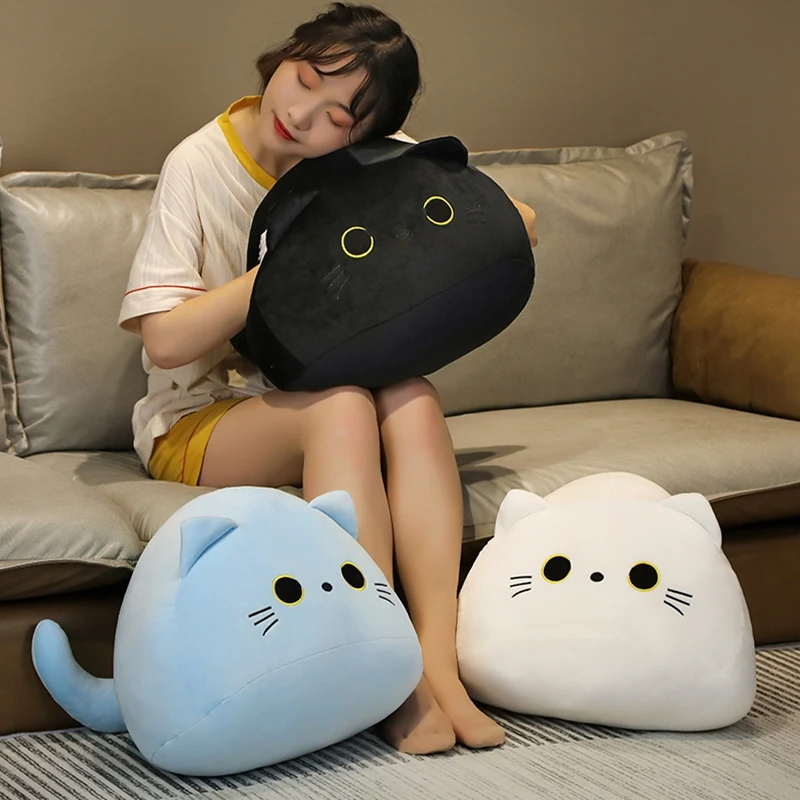18-55cm Cute Black Cat Plush Toy Soft Kawaii Plush Anime Dumpling Cat Pillows Cartoon Animal Stuffed Doll Kids Christmas Gift