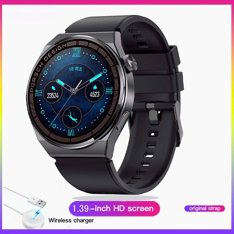

Men Business Smart Bluetooth Calling Watch 390*390 HD Screen NFC SportsGPSTracking WatchCustom Dial HeartRate Smart Watch