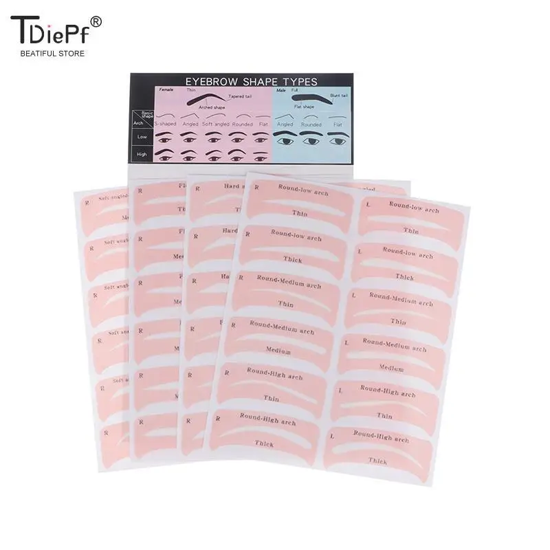 3-24pc/set Fixable Eyebrow Stencil Grooming Shaper Template Set Reusable Stickers Make Up Tools For Eye Brow Stamp Pen Pencil