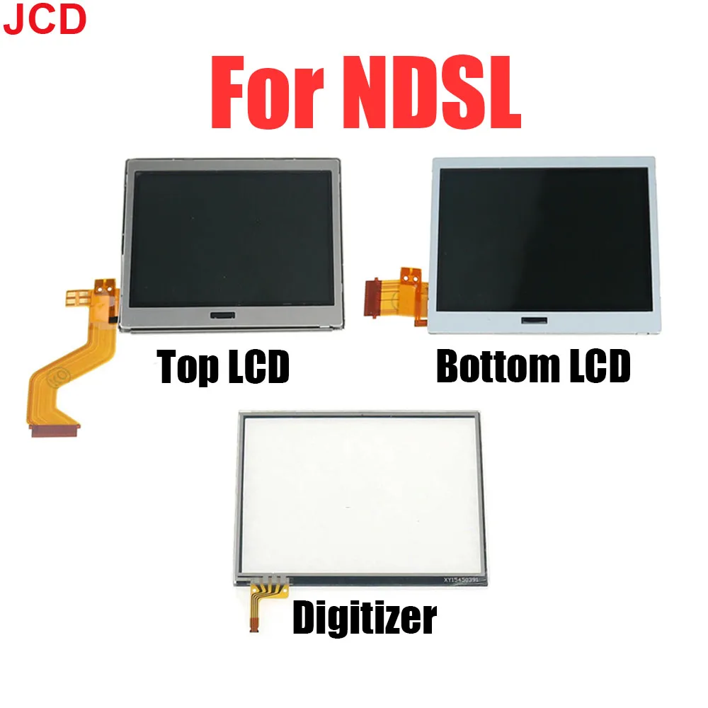 JCD For NDSL Replacement Touch Screen Digitizer Panel & Top Upper / Lower Bottom LCD Display Screen For Nintend DS Lite