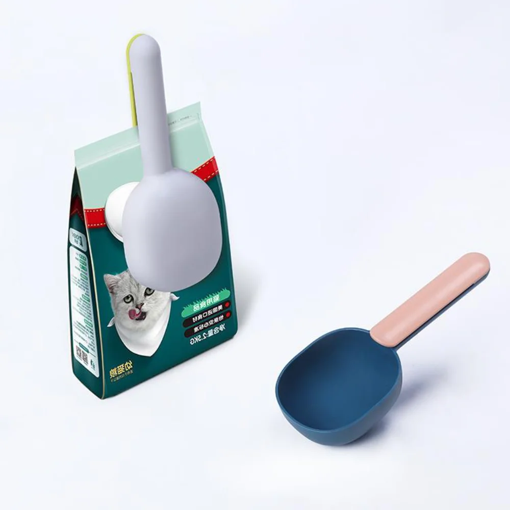 

Pet Cat Dog Food Shovel Mutli-function Feeding Scoop Spoon with Sealing Bag Clip Creative Measuring Cup Pet Supplies Accessories