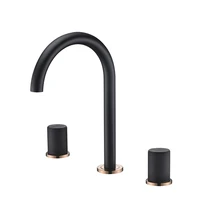 new luxury black bathroom toilet basin sink faucet universal three hole basin faucet hot and cold bath water mixer tap a2034