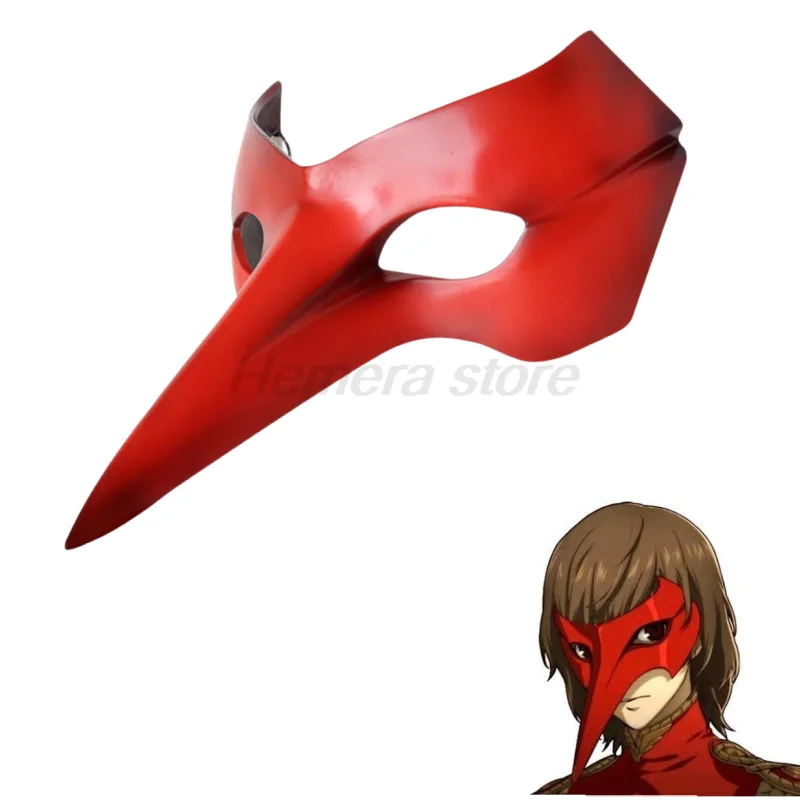 

Goro Akechi Mask Cosplay Anime Persona 5 Role Crow Half Face Helmet Resin Headwear Halloween Masquerade Party Costume Prop