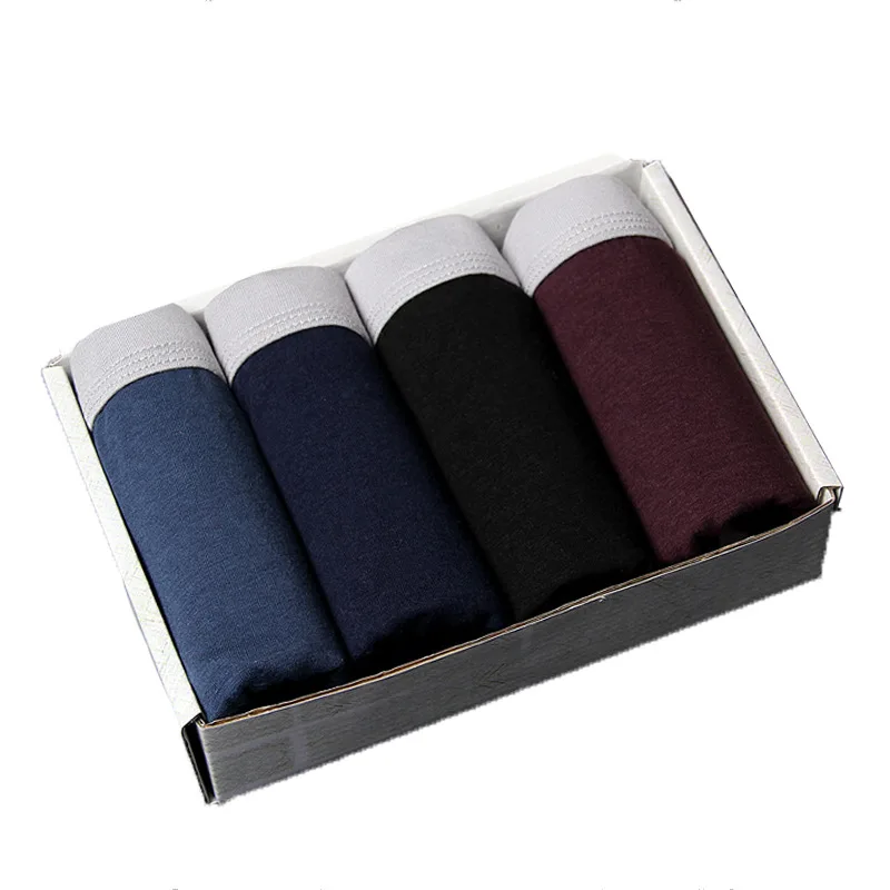 

Boxer Briefs Cotton Gift Box Boxed Solid Color Bottoms Men's Underwear Comfortable Sexy Boxer Briefs L-3XL