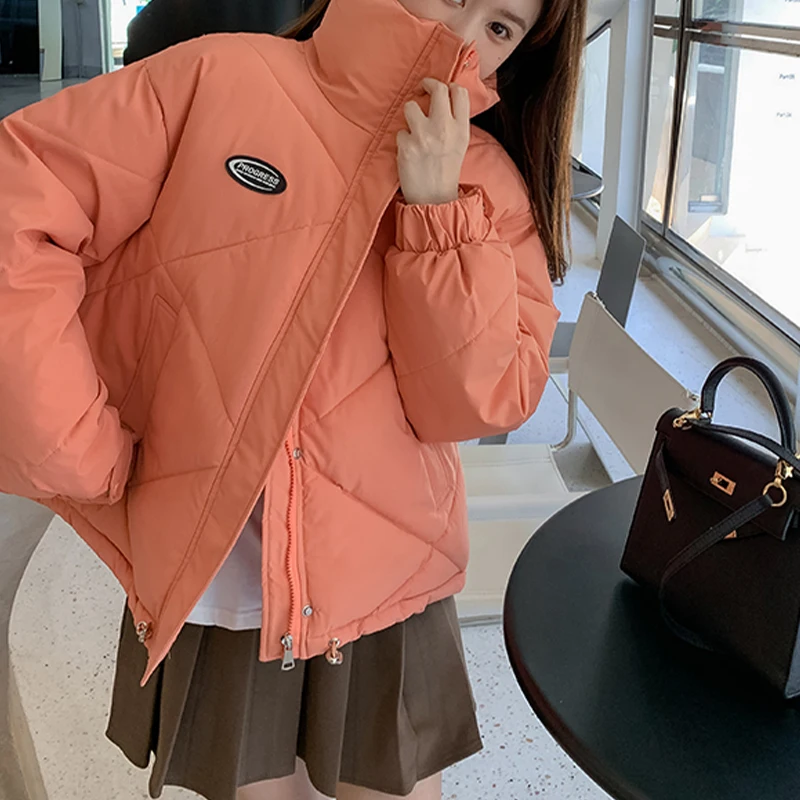 Thick Warm Women's Down Padded Jacket Loose Harajuku Long Sleeve Casual Parka Fashion All-match Short Winter Outerwear 2022 New