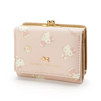 sanrios new pu womens casual short 2 fold wallet ml kuromi cinnamoroll style zipper buckle card case wallet