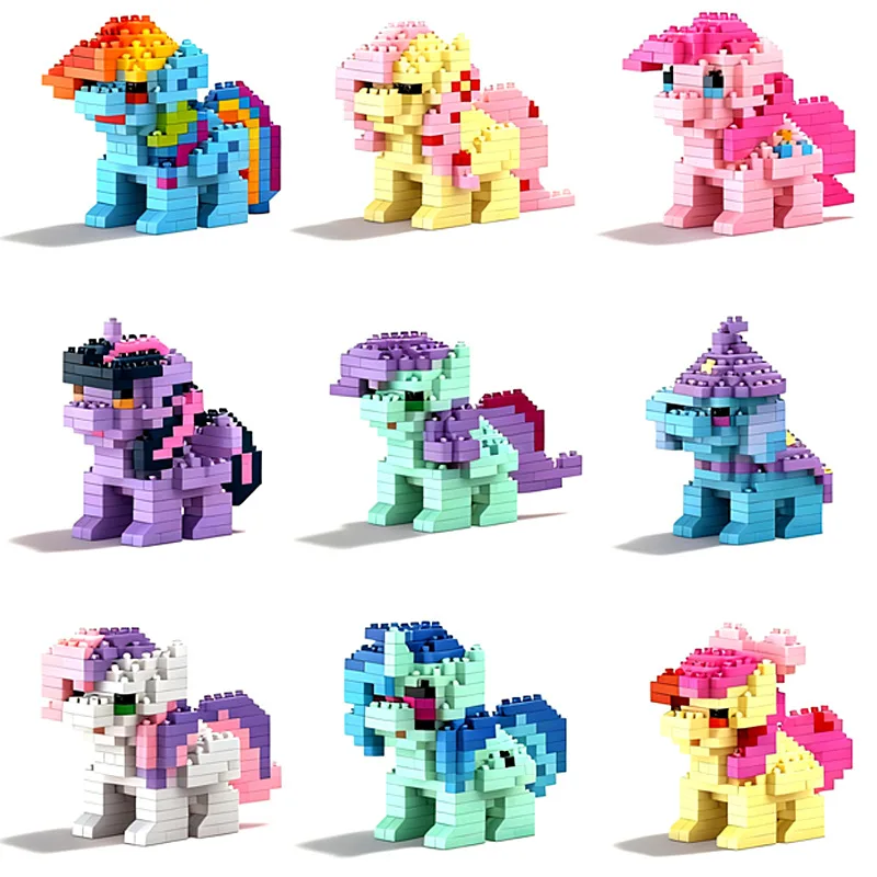 Фото Строительные блоки My Little Pony Lega Equestria Girls, фигурка сумерения Sparkle, строительные блоки, игрушки с персонажами мультфильмов для детей №1