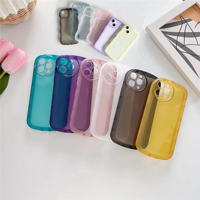 

Phone Case For iPhone 14 13 12 11 Pro Max Shockproof Silicone Bumper Clear X XR XS 7 8 Plus SE Lens Protection Transparent Cover