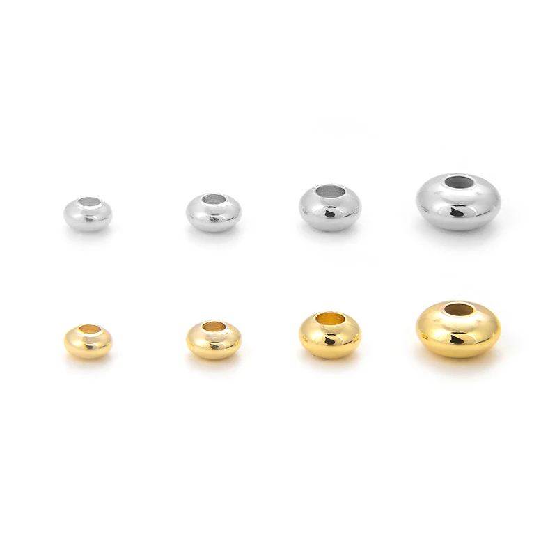 Бусины-разделители для браслетов, золотистые бусины с колесами, принадлежности для ювелирных изделий, фурнитура, аксессуары, 20 шт., 3 мм, 4 мм, 4,5 мм, 5 мм, 6 мм, 10 мм, 24K