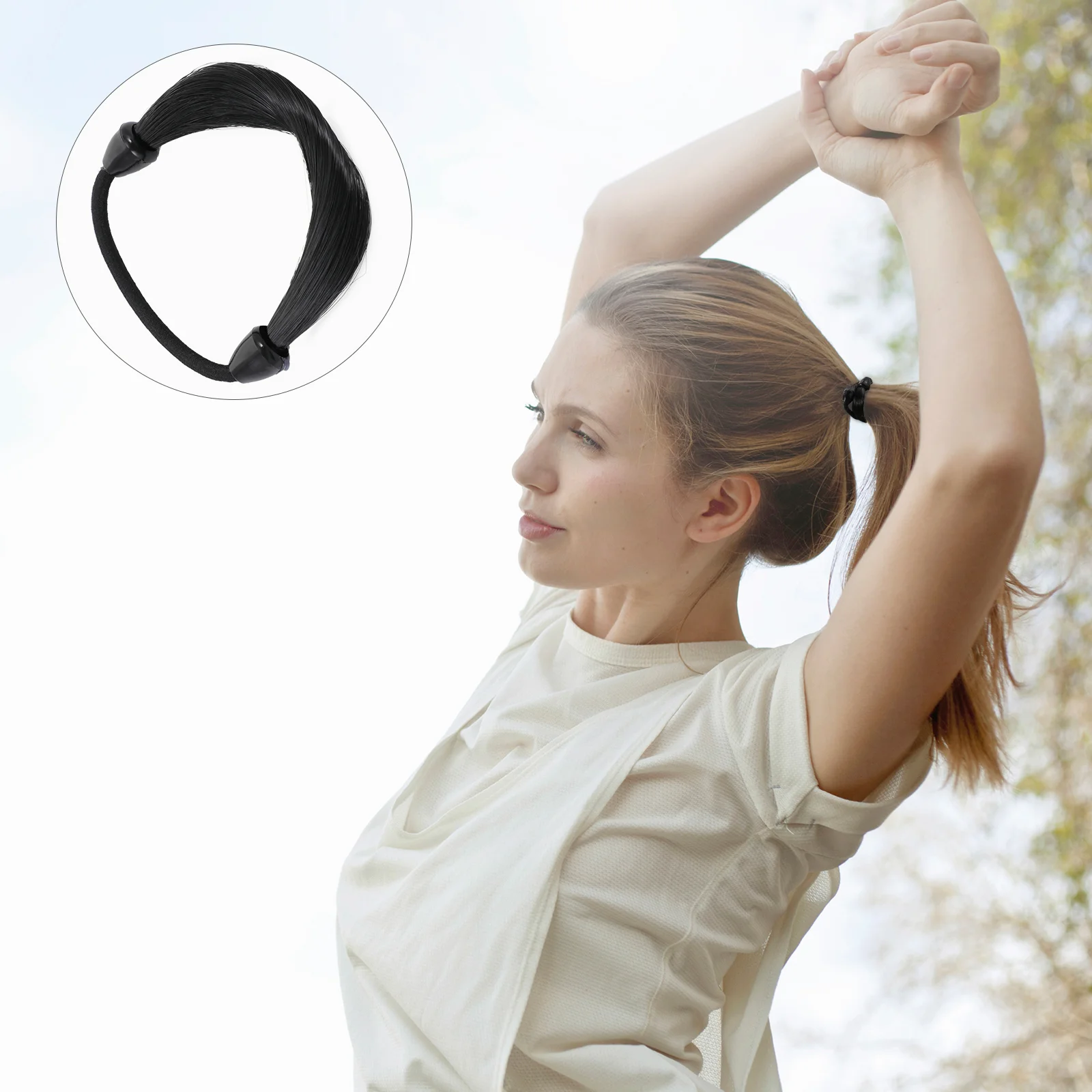 

Elastic Hair Band Ties Headdress Women Bands Girls Ponytail Ropes Holder Black