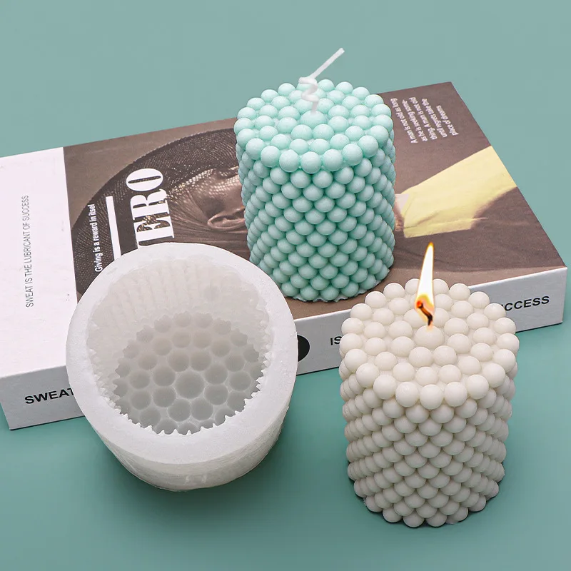 

New Cylindrical Scented Candle Silicone Mold DIY Geometric Creative Handmade Soap Diffuser Incense Stone Gypsum Ornament Mold