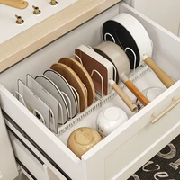 Expandable Pans Organizer Rack  Pots and Pans Cabinet Organizer with 4 7 Adjustable Compartments  Kitchen Cabinet Organizer Rack