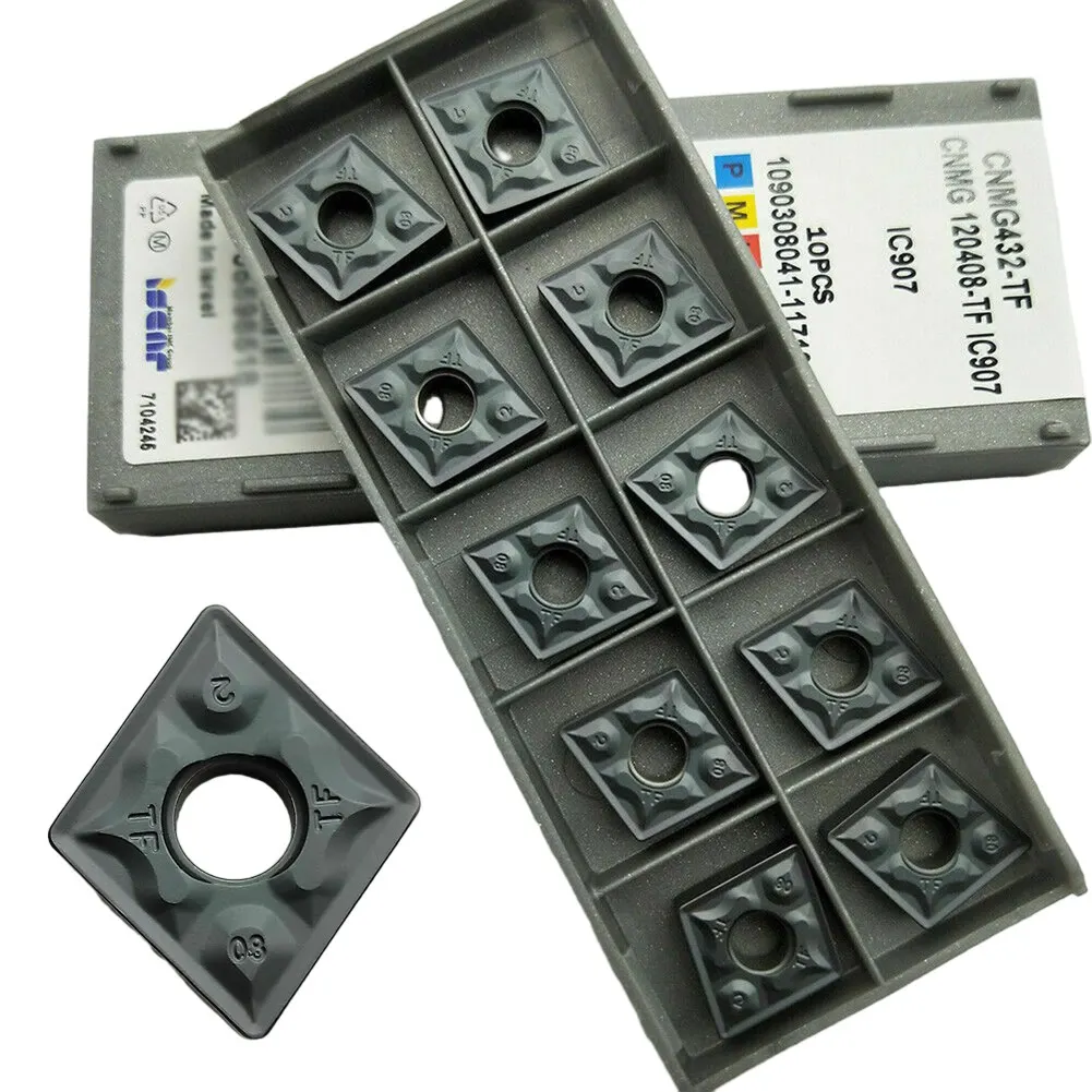10 шт. CNMG432-TF CNMG120408 -TF IC907 карбидные вставки CNC для полуоблицовки инструментов CNC, инструмент для внутренней резки
