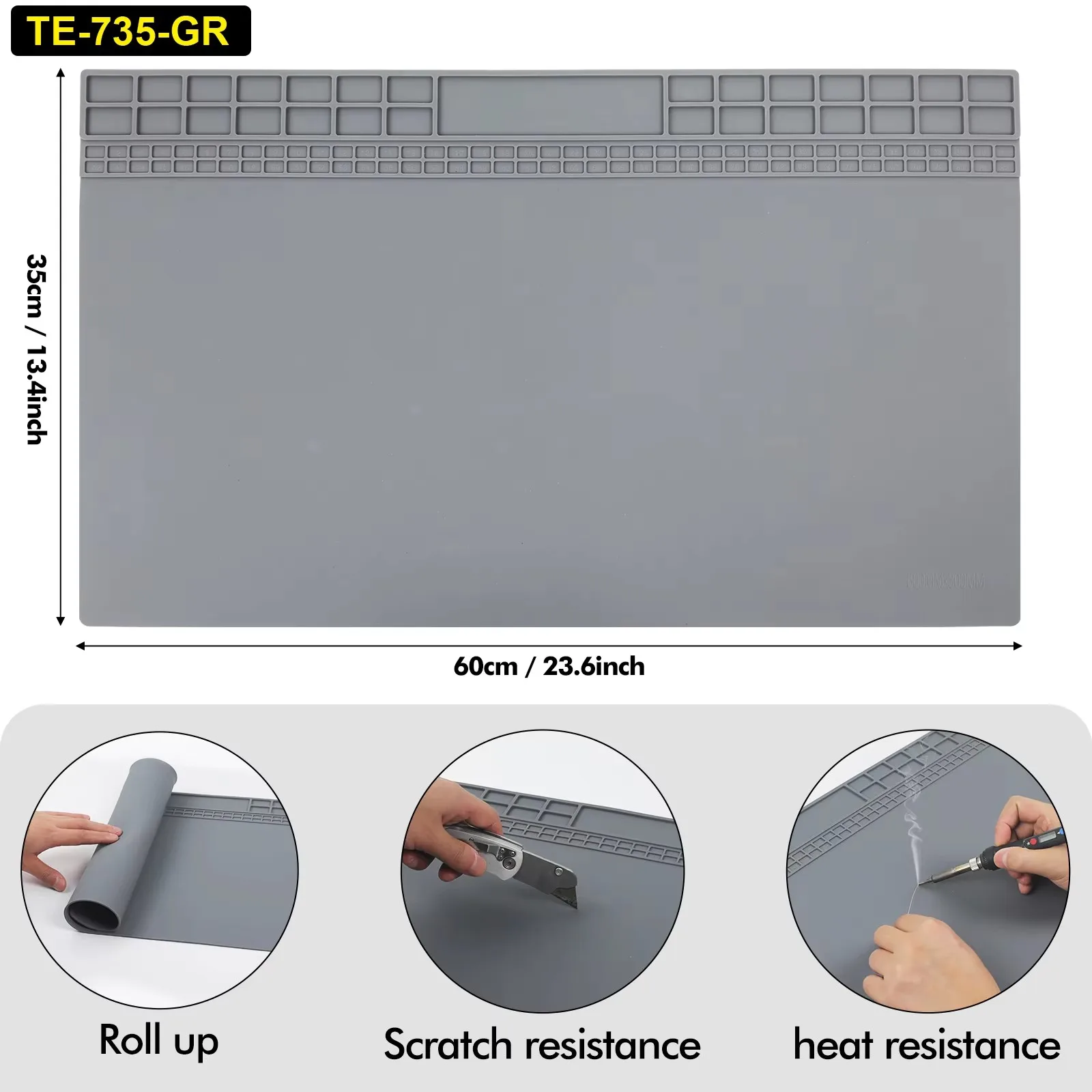 

NEWACALOX Силиконовый Паяльный Коврик Термостойкий 500°C для Ремонта Электроники