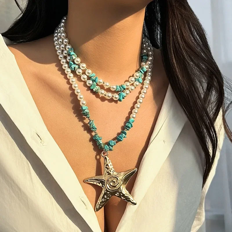 Ожерелье Draweye с морскими звездами для женщин винтажное американское Ретро