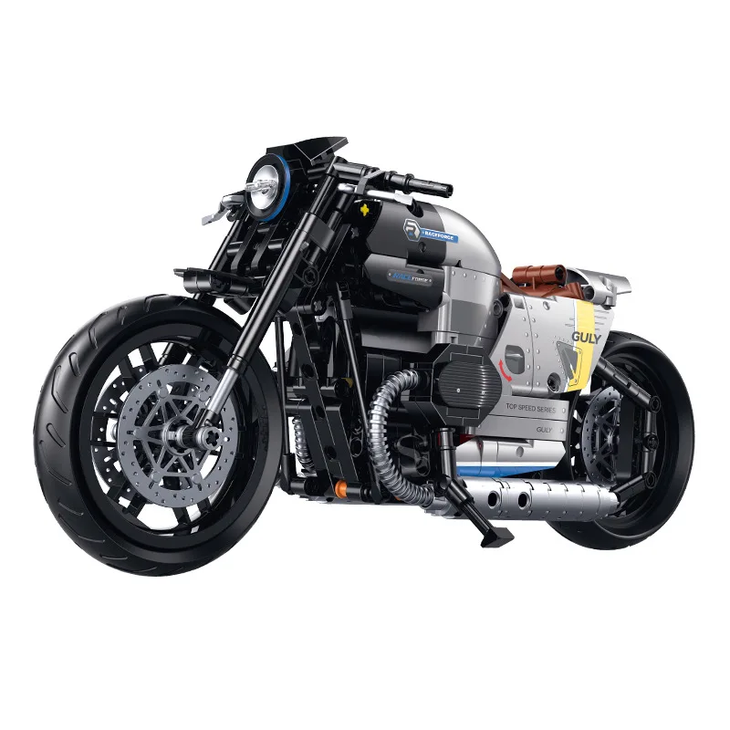 В НАЛИЧИИ MOC Технический 1:8 Мотоцикл R18 Строительные блоки Модель Локомотив