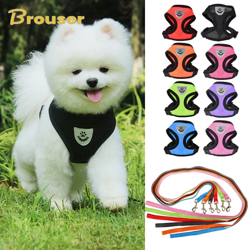 

Nylon Mesh Cat Harness And Leash Breathable Kitten Cats Harnesses Small Dog Puppy Harness For French Bulldog Chihuahua Pug