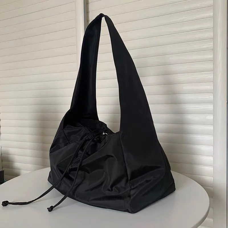 

Женская сумка, новая нейлоновая сумка-ведро, модная однотонная мягкая сумка через плечо на молнии, кошельки и сумочки, роскошная дизайнерская черная сумка-тоут, сумка