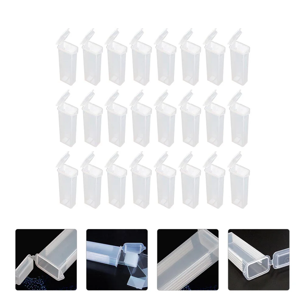 

50pcs Plastic Slide Box Glass Slide Boxes Plastic Cuboid Microscope Glass Holder Slide Boxes