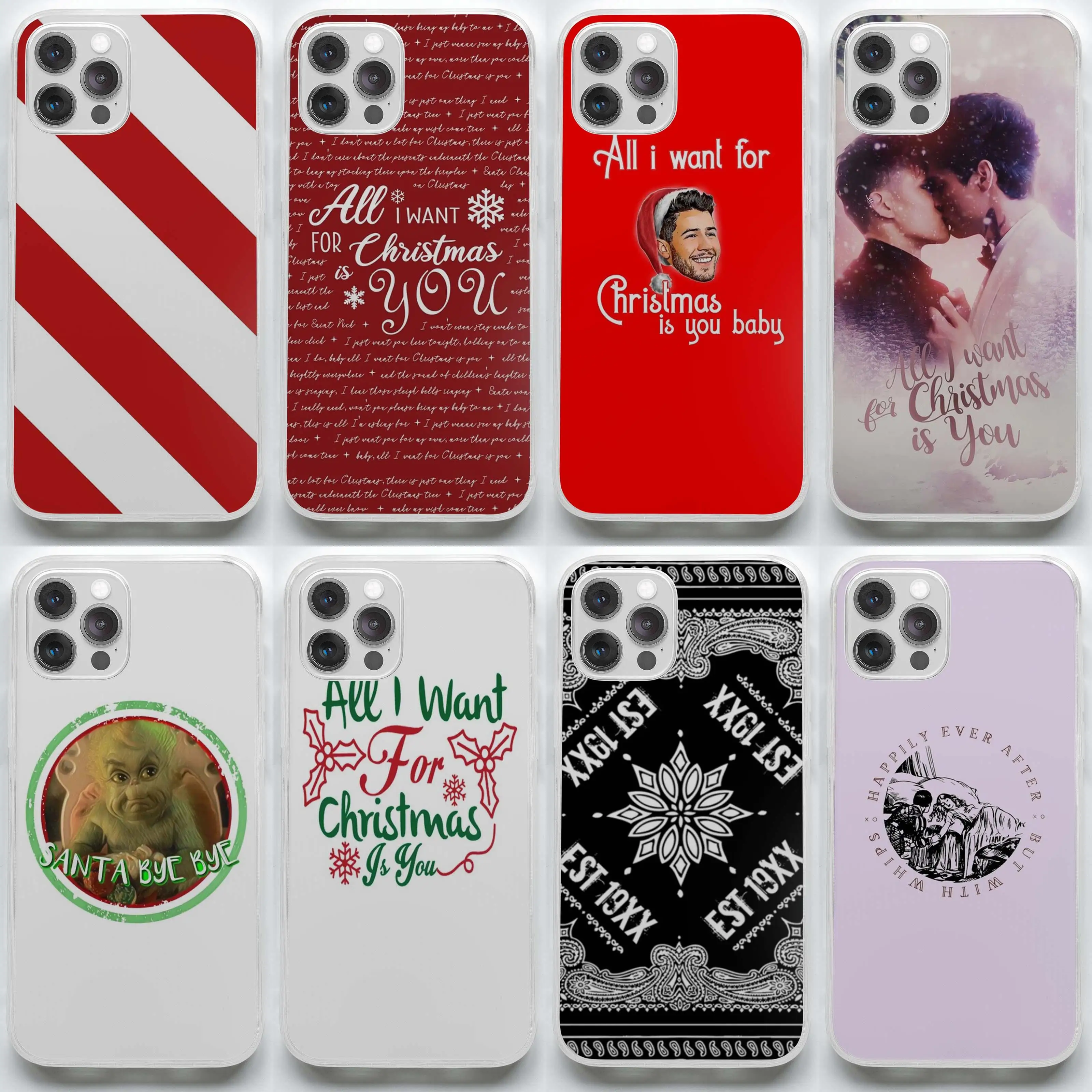 

All Want For Christmas Dash And Lily Stripe Red White Pattern Soft Is Phone Case for iPhone 7 8 Plus 11 12 13 Pro Mini X XS XR