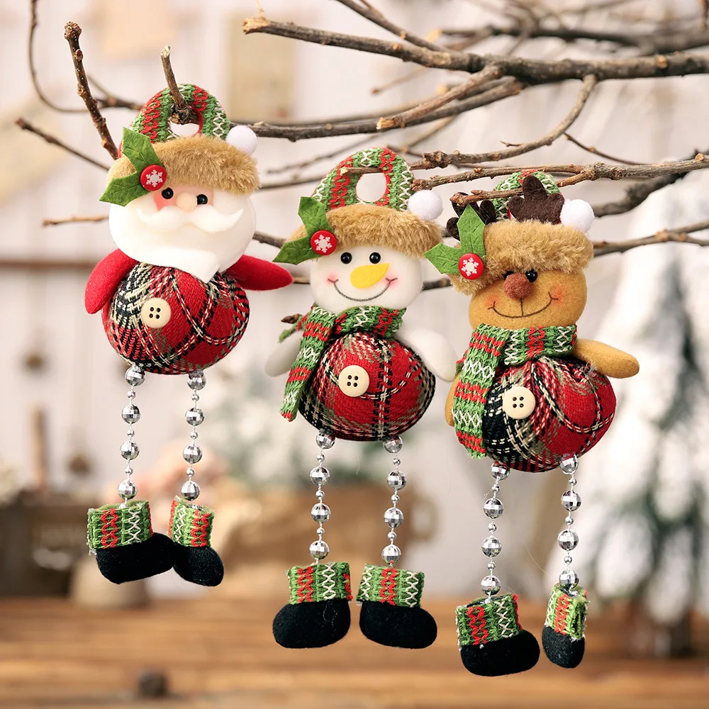 

Merry Christmas Ornaments DIY Xmas Gift Santa Claus Snowman Tree Pendant Doll Hang Decoration for Home Noel Natal Happy New Year