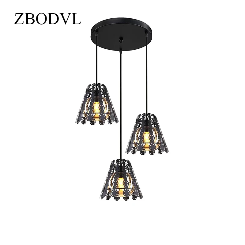 

Custom Vintage Pendant Lamp Nordic Porous Loft Bar Restaurant Coffee Shop Pendant Lights ZB208