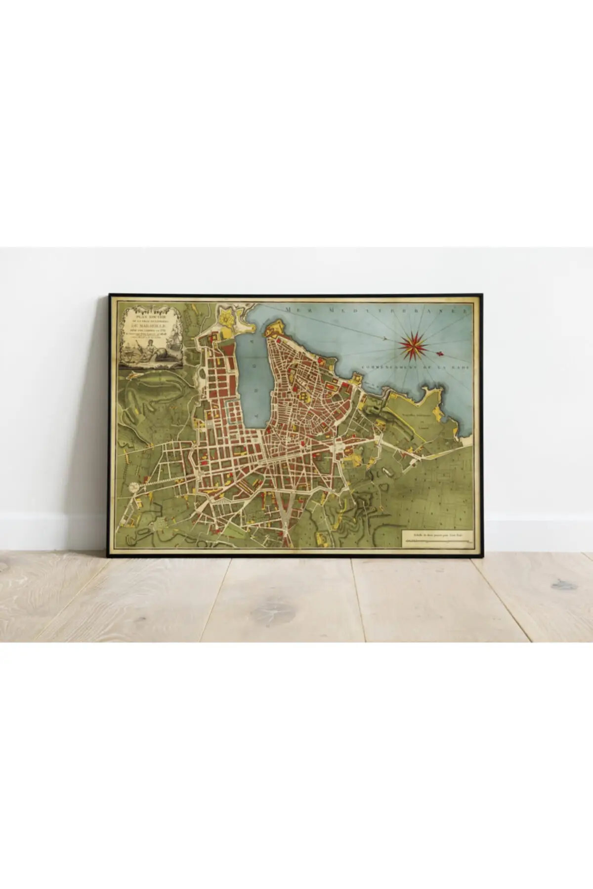 

Французская декоративная карта города, плакат раньше, домашний декор, гостиная, толстая бумага AMC094
