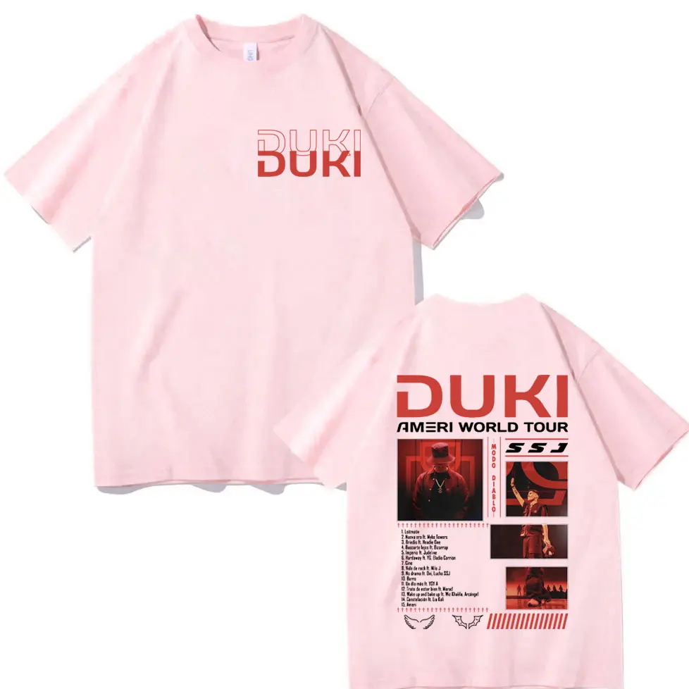 Рэпер Duki Ameri World Tour Графические футболки Мужская мода Хип-хоп Футболка с коротким