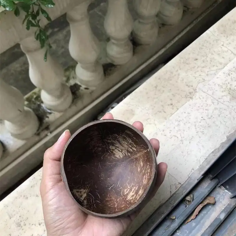 Деревянная чаша для кокоса ручной работы гладкая подлинность хорошие вещи дома