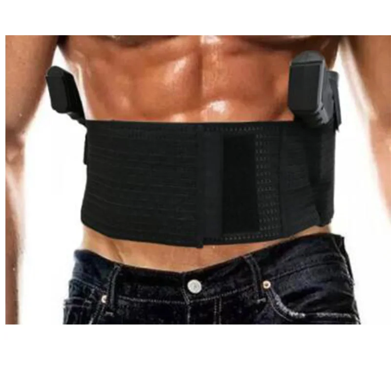 

Tactical Belly Band Holster 5" Wide 2 Gun Holster 2 Pouch For Flashlight and Accessory Concealed Carry Gun Holster Waist Holster