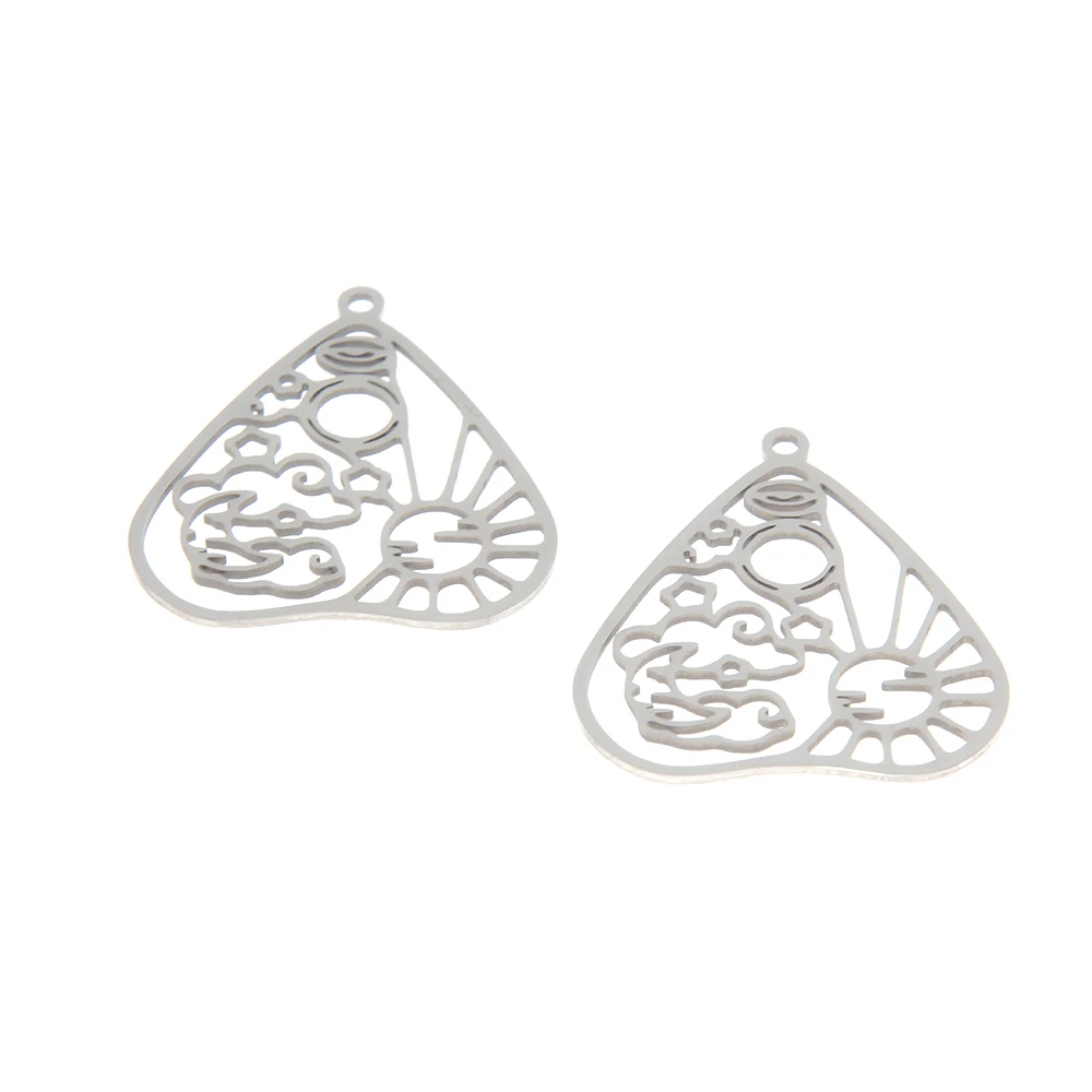 5 шт./лот Ouija доска Шарм Сердце Небесный из нержавеющей стали подвеска 36x33 мм