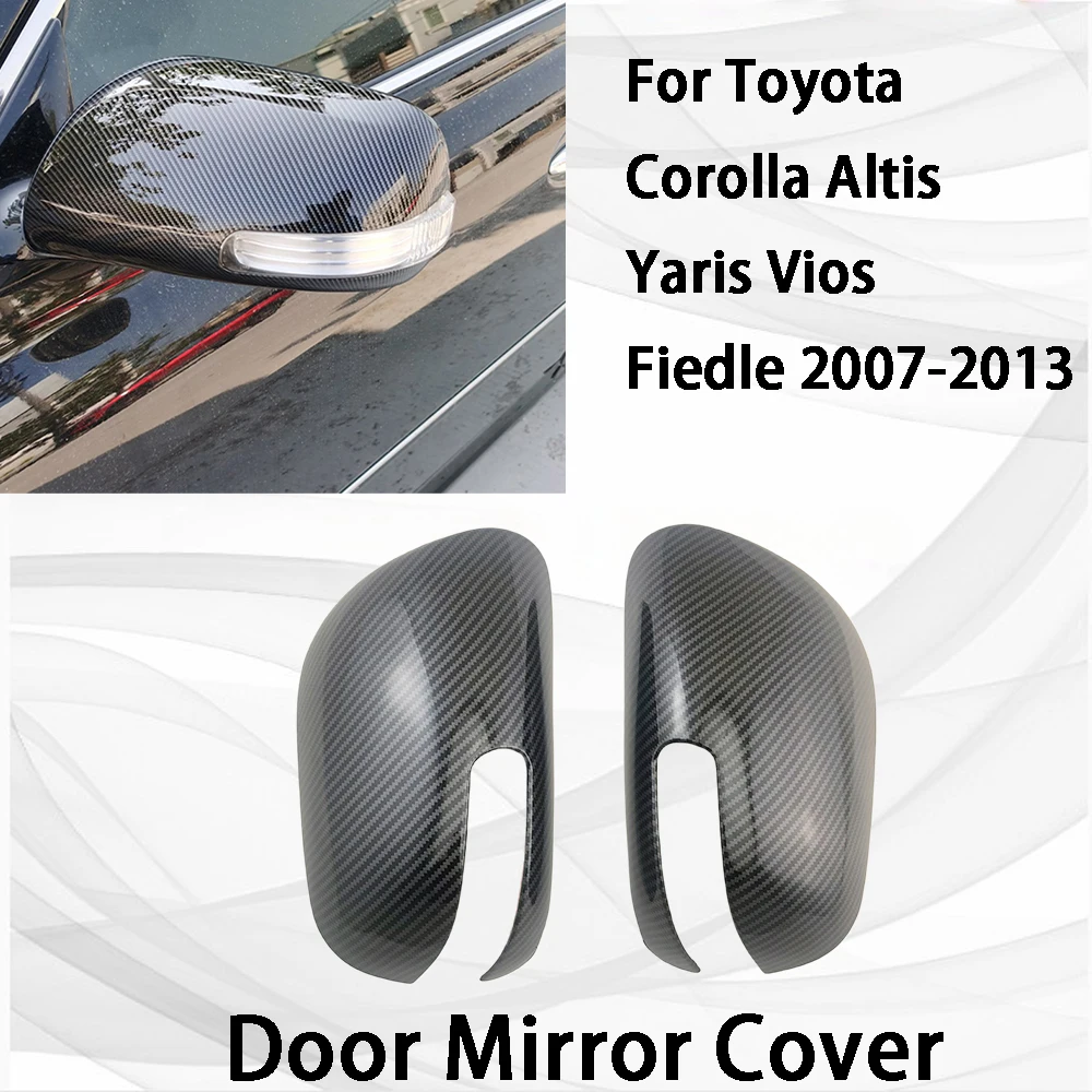 Фото Накладки на зеркала из карбона Chrome для Toyota Corolla Altis Yaris Vios 2007-2013: Аксессуар для тюнинга автомобиля №2