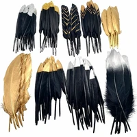 10 500pcs gold turkey goose duck pheasant feathers christmas wedding home decor diy plumes everything for handmade accessories