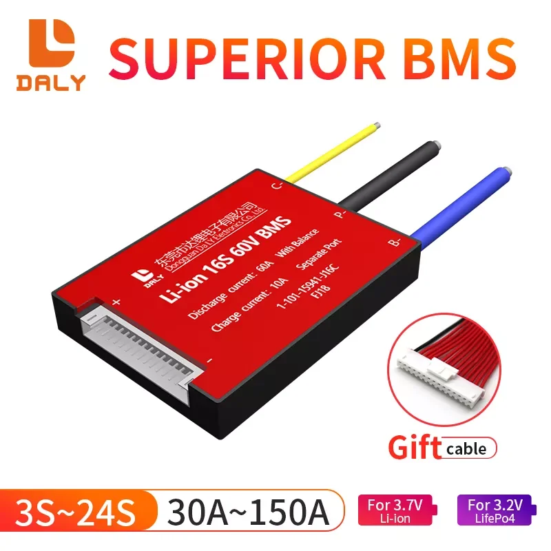 

Daly bms balance board Li-ion LiFePO4 BMS 3s 4s 5S 6S 7S 10s 12S 13S 14S 15S 16S 20S 24S 12V 24v 40A 36v 48v 60v bateria 18650