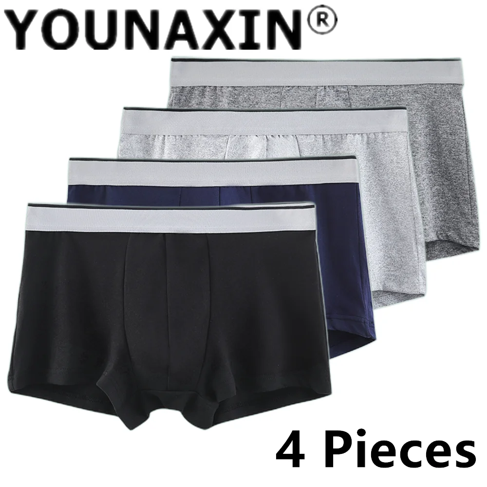 4 шт. мужское нижнее белье большого размера дышащие шорты-боксеры большие трусы