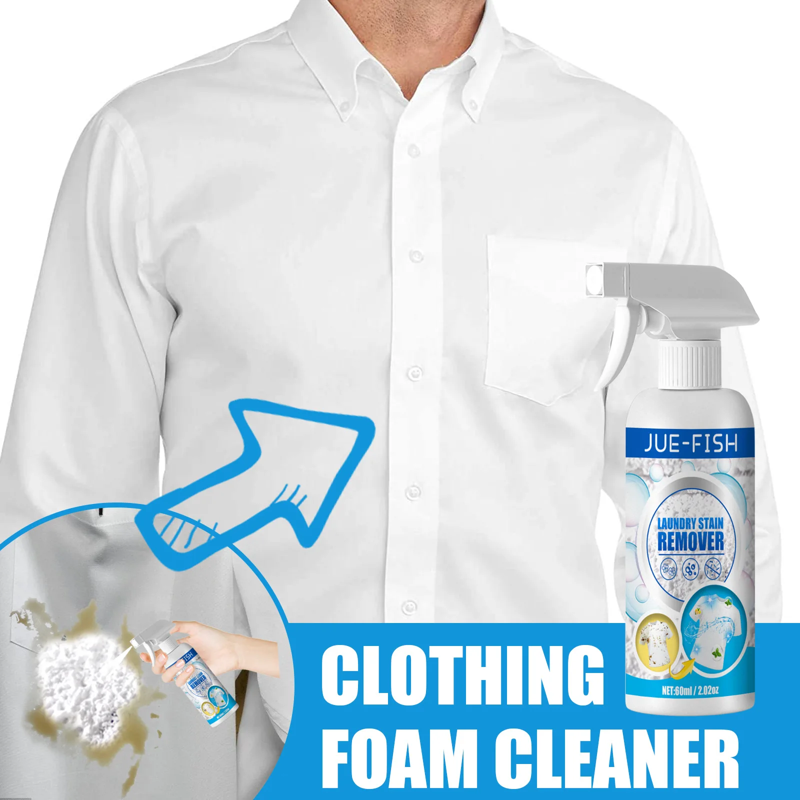 

60 мл пенопластовый очиститель, очиститель одежды, пуховая куртка, чистящие принадлежности для мытья штор, Ковров, Бесплатный матрас для сухой уборки