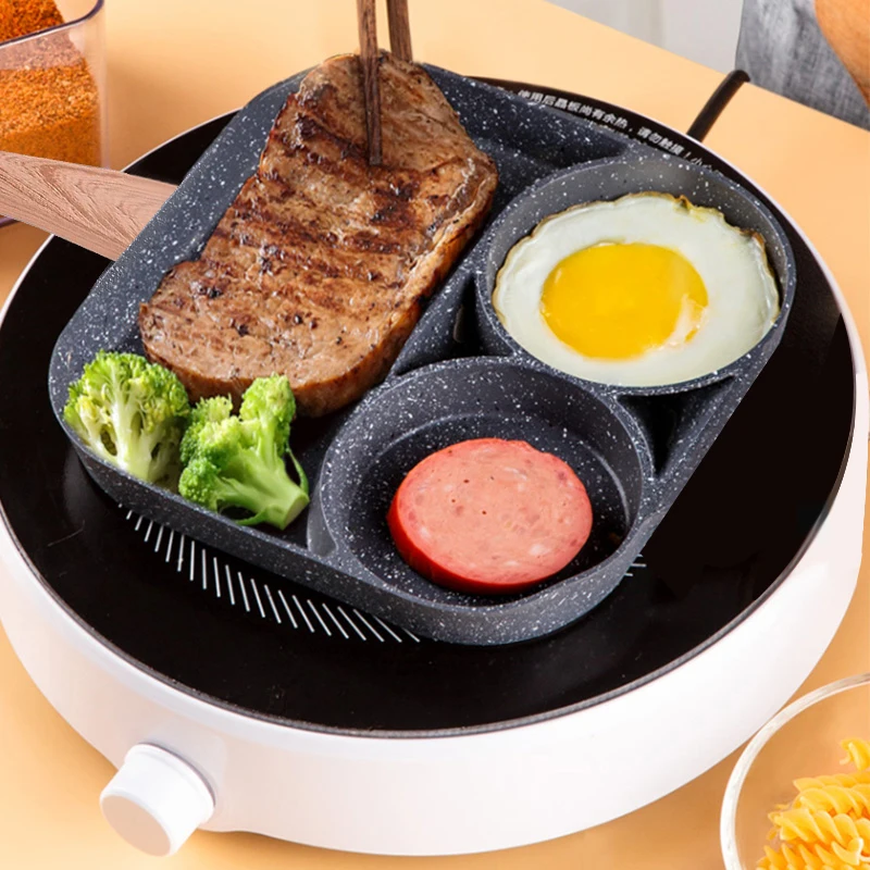 

Double Hole Fried Egg Pan Thickened Omelet Steak Non-stick Pot Pancake Ham BBQ Pan Multifunctional Convenient Breakfast Maker