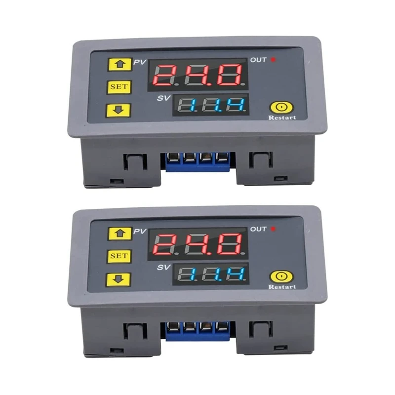 

ABHU 2Pcs Timer Delay Relay 20A Programmable Cycle Timer Switch ON-Off LED Digital Display Time Relay Module